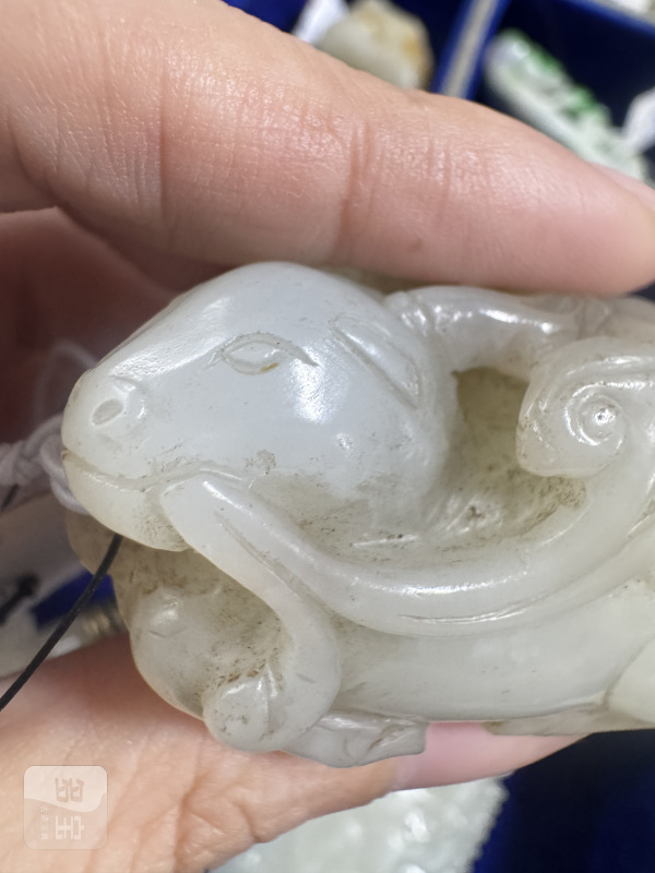 清 玉鹿衔灵芝 - 图4